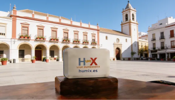 Sistema HUMIX instalado en la pared de una vivienda en Chiclana